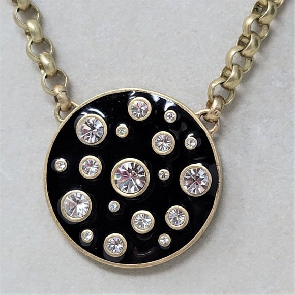 Enameled Rhinestone Necklace by Kiam Family Gold - Picture 4 of 10
